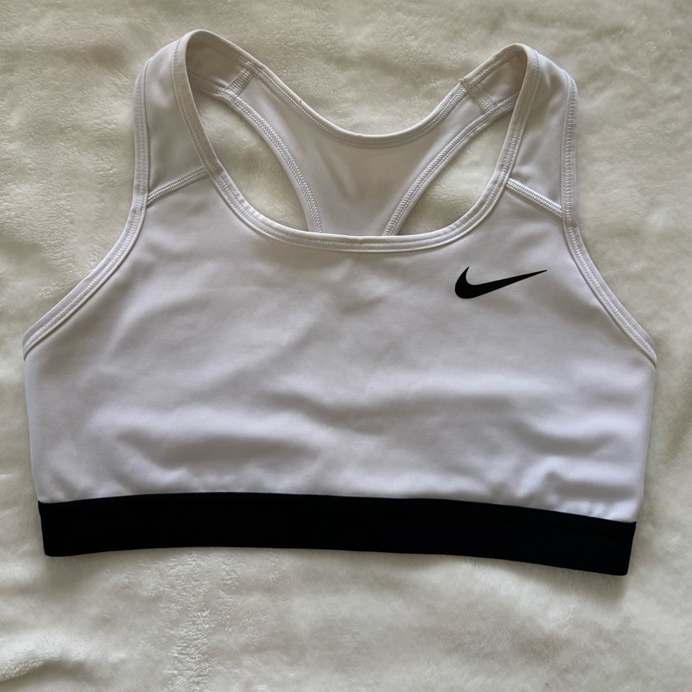 Nike Women's White and Black Sports Bra